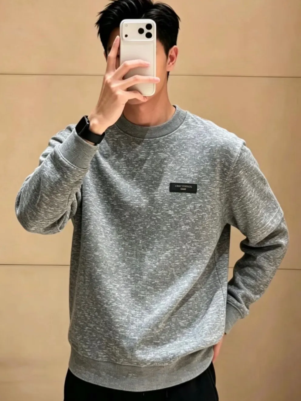 Louis Vuitton/Louis Vuitton Gray all-over reflective printed crew neck sweatshirt